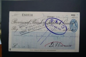 Provincial Bank of Ireland Used Bank Cheque, Newry, 1946 - Picture 1 of 2