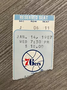 1986-87 NBA Philadelphia 76ers vs Atlanta Hawks Game Ticket Barkley 24pts 20reb - Picture 1 of 6