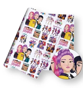 Weiß Mädchen Dämonenband Kpop Slayer Jäger 100 % Baumwollstoff Polyester 50 x 145 cm - Bild 1 von 1