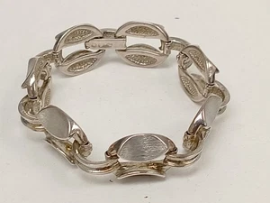 925 Sterling Silber 19 cm Armband gebürstet oval offen Glieder Design 50,08 Gramm - Bild 1 von 11