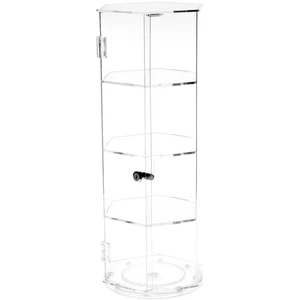 Plymor Acrylic Hexagonal Locking Case, Rotating Base 3 Shelves 24"Hx9.5"Wx8.25"D - Picture 1 of 1