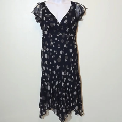 Vestido midi asimétrico de gasa Jonathan Martin Fairy Babydoll talla 8 Hankercheif Y2K Foto 1 de 4