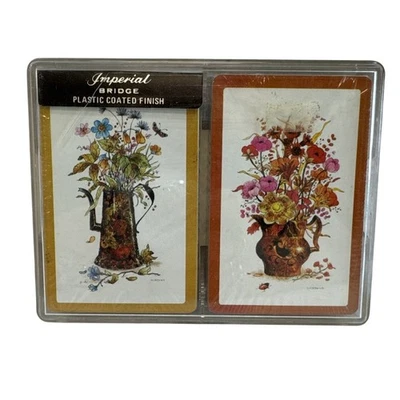 Imperial Bridge Playing Cards Double Deck Plastic Coated Finish Western Pub - Image 1 of 4