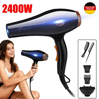 Hair Dryer 2400W Ion Hair Dryer with 3 Diffuser Hair Dryer Professional Hair Dryer Ion Hair Dryer - Image 1 of 4
