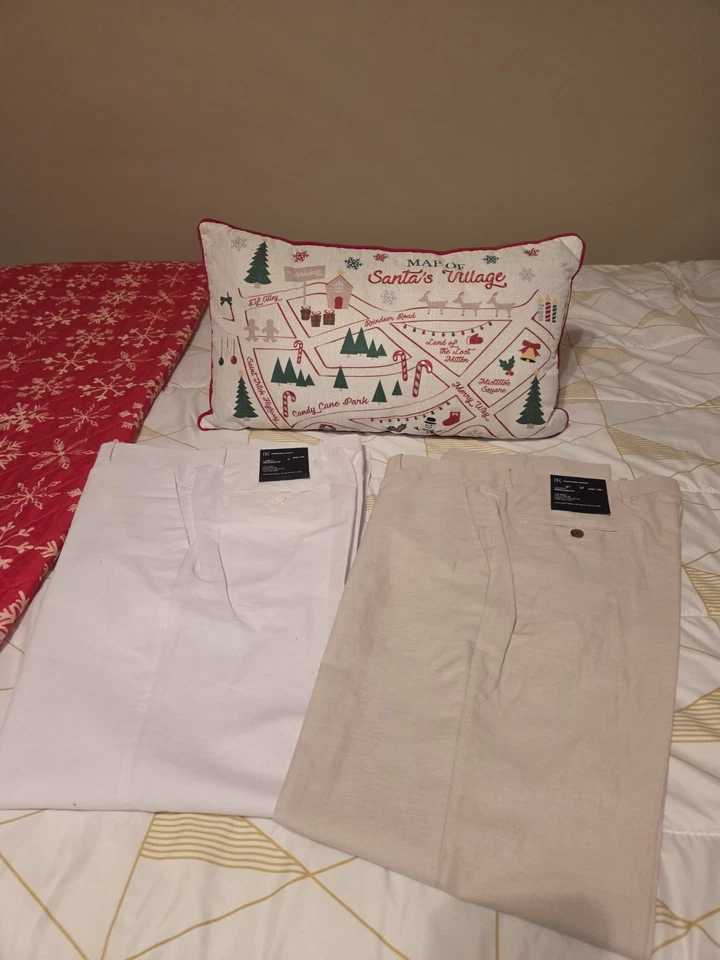 Nuevos pantalones de vestir INC International Concepts mezcla de lino para hombre 34W (2 pares) Foto 1 de 4