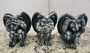 Hear, See, Speak No Evil Gargoyles Figurine, 3 Peice, Resin, Table Decoration.. - Picture 1 of 11