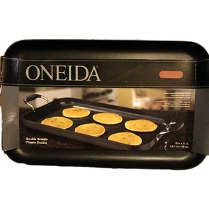 Oneida Doppel-Griddleplatte mit genieteten Griffen 11 Zoll x 18 Zoll Antihaftbeschichtung - Bild 1 von 5