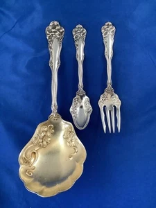 Vintage Wm Rogers Berwick Diana 1904 Casserole Berry Fruit Spoons Salad Fork - Picture 1 of 6