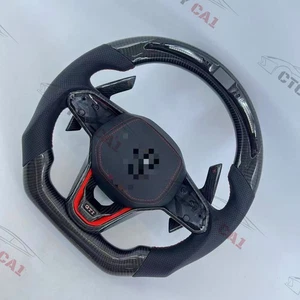 Custom Carbon Fiber Steering Wheel For VW Golf 8 MK8 GTI Golf GTE 2020-2024 - Picture 1 of 7