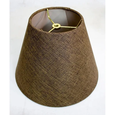 Pantalla de lámpara imperio trasera dura 6x12x9 - arpillera de chocolate arpillera de chocolate Foto 1 de 4