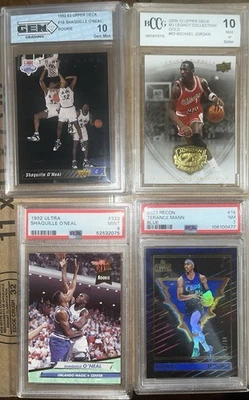 Lote de 2 Shaquille O'Neal RCs y Michael Jordan Free Terrance Mann Foto 1 de 2
