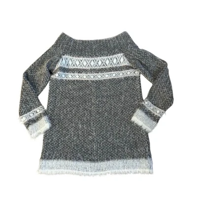 Suéter tejido pestañas fuera del hombro Anthropologie Sleeping on Snow Fair Isle LRG Foto 1 de 4