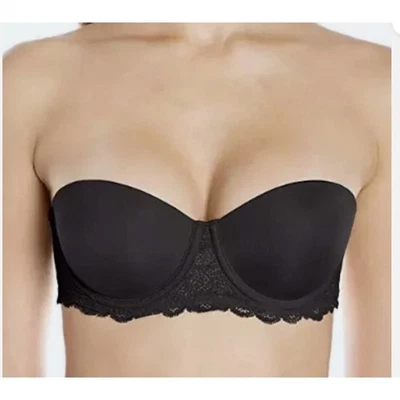 Calvin Klein 30DD Black Lace Strapless Molded Cup Underwire Bra NWT *No Straps* - Image 1 of 4