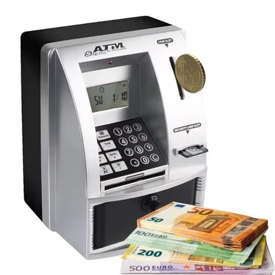 Smart ATM Savings Bank Money Safe Password Protected Cash Machine for Kids - Image 1 of 4
