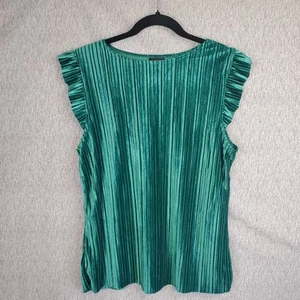 Blusa Worthington de terciopelo verde esmeralda talla L manga acampanada Burnout Fairycore - Imagen 1 de 8