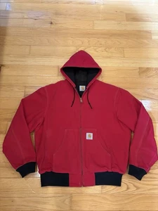 Vintage rote Carhartt Jacke Herren Kapuze Full Zip Y2K 90er schön - Bild 1 von 14