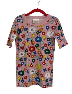 Hanna Andersson 130 US 8 Top Floral Striped Girls Short Sleeves - Image 1 of 4