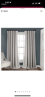 Lush Decor Rosalie Light Filtering Window Curtain Panel Pair, 54" x 108", Ivory - Image 1 of 4