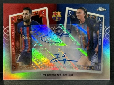 2022-23 Topps Chrome FC Barcelona Set Sergio Busquets & Ingrid Engen Dual Auto - Image 1 of 4