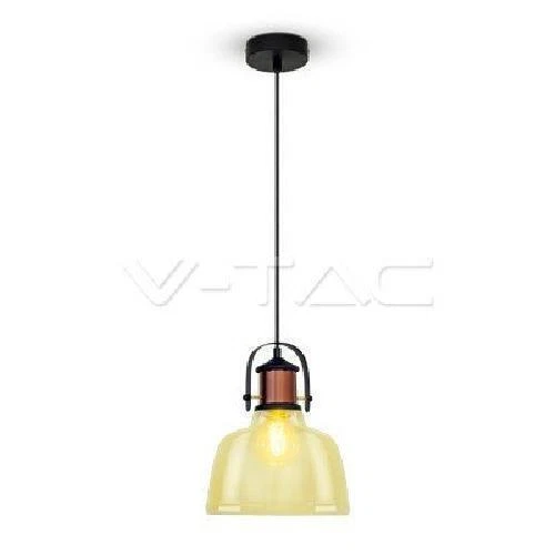 PENDENTE RAME/AMBRA E27 IN METALLO D.220MM - 3726 - Immagine 1 di 1