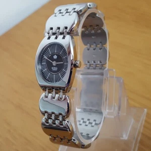 Ladies Silver Steel Bracelet Royal London Black Art Deco Style Dress Watch 21098 - Picture 1 of 10