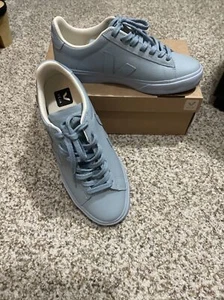 Women’s Veja Sneakers Campo Chromefree Leather Full Steel Blue Sz40 NIB - Picture 1 of 8