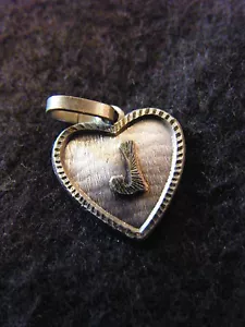 Argento Ciondolo Cuore Medaglione Argento Placcato Lettera J 1,5 CM " - Foto 1 di 2
