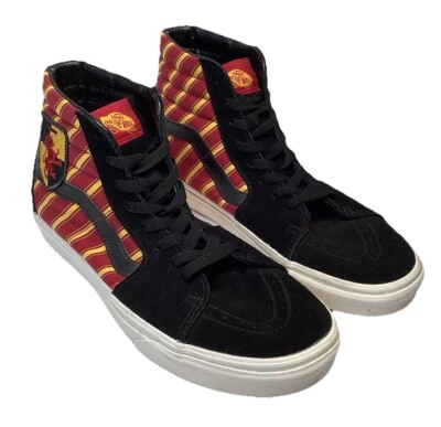 Men's 10.5 VANS Harry Potter Gryffindor SK8-High Top Tennis Shoes Black Suede - Image 1 of 4