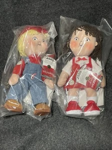 New 2004 CAMPBELL'S SOUP Kids 9" GIRL AND BOY Stuffed Advertising DOLLS - Picture 1 of 5