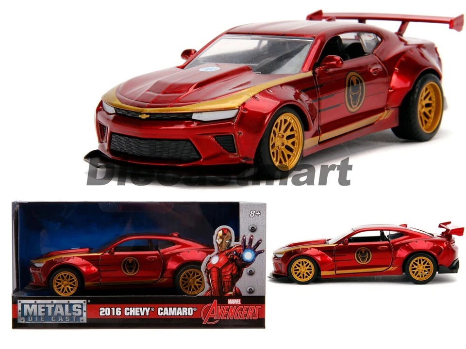 Jada 1:32 Hollywood Rides Iron Man Theme 2016 Chevrolet Camaro 30298 Avengers  - Image 1 of 1