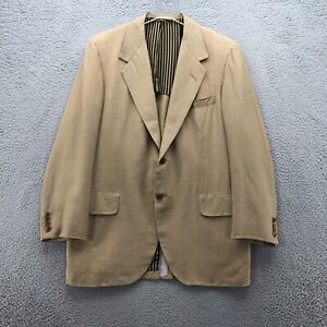 Oxxford Clothes Mens Blazer Khaki Tan 43R Silk Seta Del Rey Sports Coat Jacket