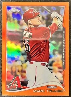 2014 Topps Chrome Orange Refractors Diamondbacks Baseball Card #182 Mark Trumbo  - Image 1 of 4