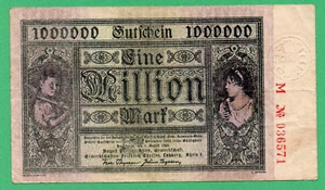 Banconote Germania Hamborn 1.000.000 marchi moneta cartacea 1923 in circolazione 036571 - Foto 1 di 2