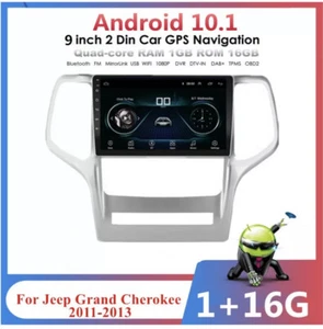 9" For 11-13 Jeep Grand Cherokee Android 10.1 Car Radio GPS Stereo Head Unit FM - Picture 1 of 5