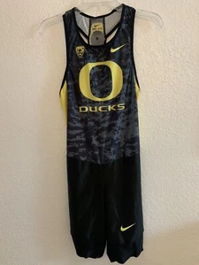 NEW MENS L NIKE OREGON DUCKS TEAM ISSUED SPEEDSUIT RUNNING TRACK PRO ATHLETE USA - Picture 1 of 12