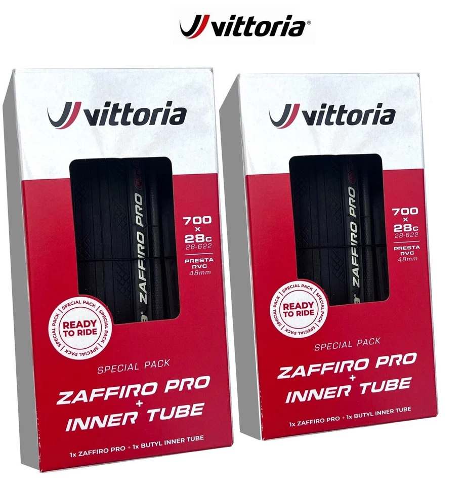 2X Vittoria Zaffiro Pro Graphene 2.0 bicycle road bike Folding 700x28c tyre+Tube - image 1 of 1