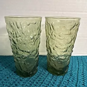 2 Occhiali Vintage Tumblers Anchor Hocking Avocado Verde Lido Milano - Foto 1 di 2
