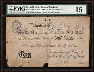 GREAT BRITAIN 1 POUND 1819 P:190c FINE (15 PMG) - Picture 1 of 2