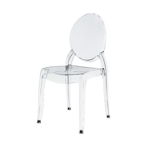Set of 4 Large Ghost Chairs, Stackable Acrylic Clear Chair for Events, Weddings - Picture 1 of 11