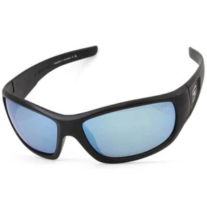 Dirty Dog Sythe Satin Black - Grey/Ice Blue Mirror Polarised Sunglasses 53454 - Picture 1 of 4