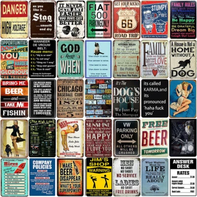 Vintage Metal Poster Retro Tin Signs Man Cave Garage Customization Wall Decor - Image 1 of 3