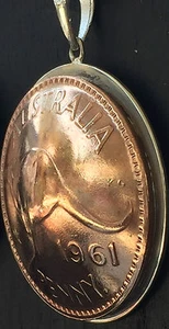 Handcrafted Australian Penny Pendant - Sterling Silver Disc - Choose the Year - Picture 1 of 12