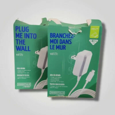 Paquete de 2 cargadores de pared con cable USB-C Ventev de carga rápida para teléfono universal Samsung Foto 1 de 4