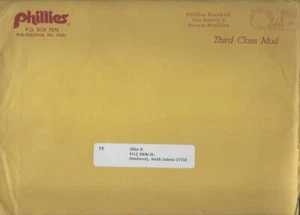Ende der 1970er Jahre Philadelphia Phillies Versand 9x12 Versandumschlag - Bild 1 von 1