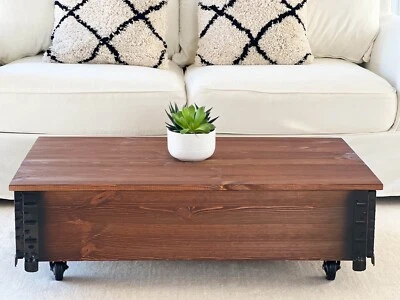 Coffee table chest living room table solid wood vintage shabby loft old - Image 1 of 4