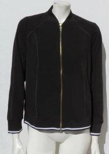 ZENERGY by Chicos schwarz & weiß Pin Dot Neema zusammengesetzter Reißverschluss Jacke Oberteil 0 US S 4 6 - Bild 1 von 6