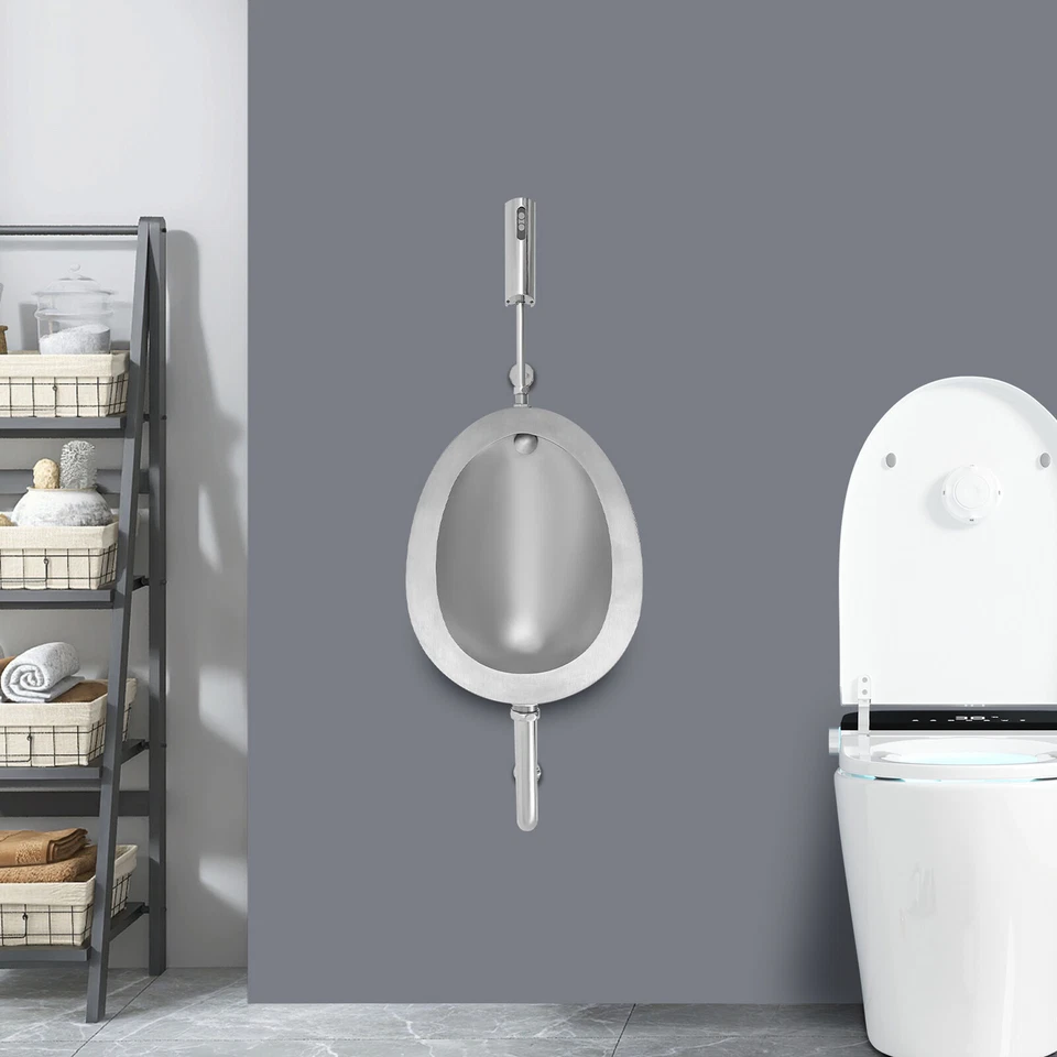 Modern Stainless Steel Automatic Sensing Sensor Silver Urinals for Male Toilet - Image 1 of 4