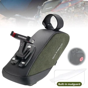 ROCKBROS Bike Saddle Bag Under Seat Bag With Mudguard MTB Bicycle Tail Bag New - Picture 1 of 15