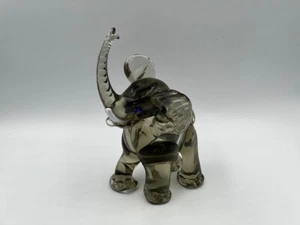 Arte Murano ICET Clear Art Glass Elephant 7" - Bild 1 von 8