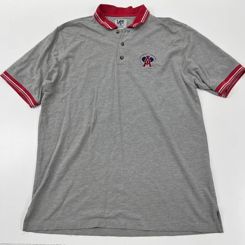 Lee Sport Gray Anaheim Angels Embroidered Logo Polo Shirt Size XL Vintage Cover